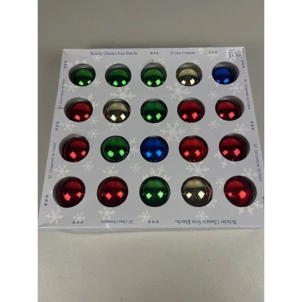 Rauch Vintage Glass Christmas Ornaments Set of 20 Multicolor Round 1.75 Inch USA